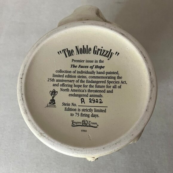 Longton Crown The Noble Grizzly 3D Bear Beer Stein Hand Painted Mother with Cubs - Picture 6 of 7